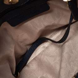 Pre Owned Michael Michael Kors Navy Blue Saffiano Leather Small Savannah Satchel