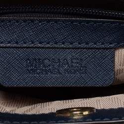 Pre Owned Michael Michael Kors Navy Blue Saffiano Leather Small Savannah Satchel