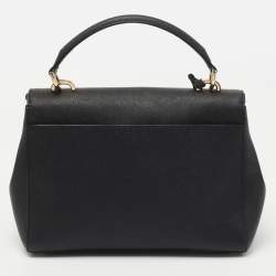 Pre Owned Michael Kors Black Leather Small Ava Top Handle Bag