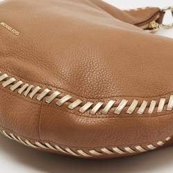 Pre Owned Michael Kors Brown Pebbled Leather Lauryn Hobo