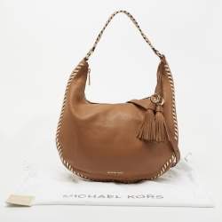 Pre Owned Michael Kors Brown Pebbled Leather Lauryn Hobo