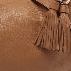 Pre Owned Michael Kors Brown Pebbled Leather Lauryn Hobo