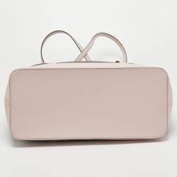 Pre Owned Michael Kors Light Pink Monogram Coated Canvas Large Jet Set Tote