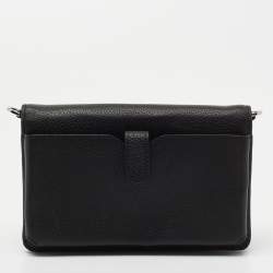 Pre Owned Michael Kors Black Pebbled Leather Convertible Crossbody Bag