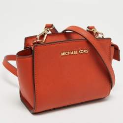 مملوكة مسبقًا Michael Kors Orange Leather Selma Crossbody Bag