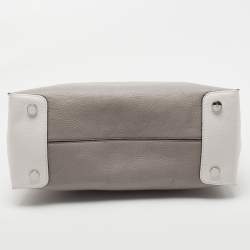 Pre Owned Michael Kors Grey/Black Leather Mercer Satchel