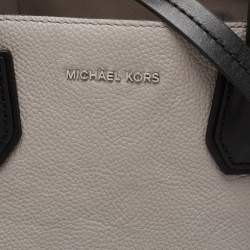 Pre Owned Michael Kors Grey/Black Leather Mercer Satchel