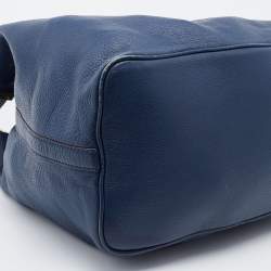 Pre Owned Michael Kors Blue Leather Perforated Logo Tote