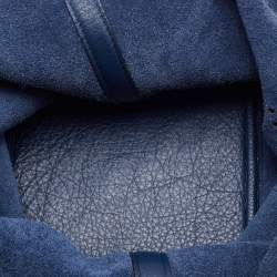 Pre Owned Michael Kors Blue Leather Perforated Logo Tote