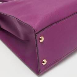 Pre Owned MICHAEL Michael Kors Purple Leather Large Hamilton North South Tote