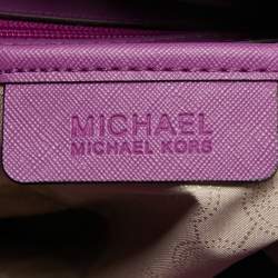 Pre Owned MICHAEL Michael Kors Purple Leather Large Hamilton North South Tote