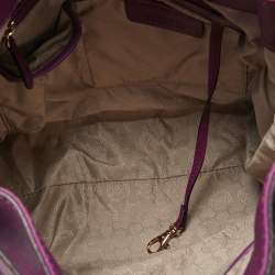 Pre Owned MICHAEL Michael Kors Purple Leather Large Hamilton North South Tote