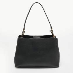 Pre Owned Michael Kors Black Leather Sofia Ballet Shoulder Bag