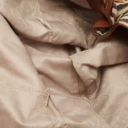 Pre Owned Michael Kors Brown/Beige Zebra Print Canvas and Leather Marina Shoulder Bag