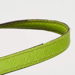 Pre Owned Michael Kors Brown/Green Signature Coated Canvas and Leather Medium Snap Pocket Tote