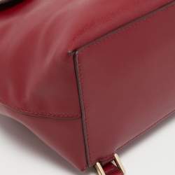 Michael Kors Red Leather Mott Backpack