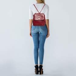Michael Kors Red Leather Mott Backpack