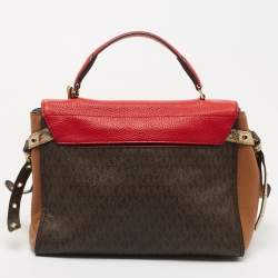 Pre Owned Michael Kors Multicolor Coated Canvas and Leather Bristol Medium Top Handle Bag