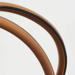 Pre Owned Michael Kors Brown/Ivory Signature Coated Canvas and Leather Large Mercer Tote