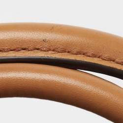 Pre Owned Michael Kors Brown/Ivory Signature Coated Canvas and Leather Large Mercer Tote