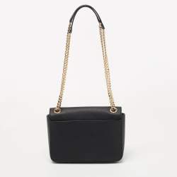 Pre Owned Michael Kors Black Saffiano Leather Medium Brandi Shoulder Bag