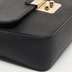 Pre Owned Michael Kors Black Saffiano Leather Medium Brandi Shoulder Bag