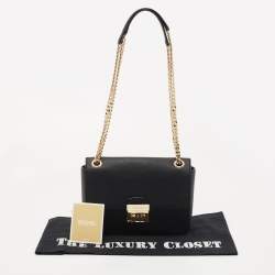 Pre Owned Michael Kors Black Saffiano Leather Medium Brandi Shoulder Bag