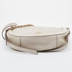 Pre Owned Michael Kors Off White Leather Large Jagger Shoulder Bag