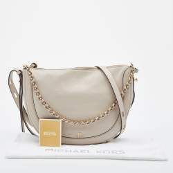Pre Owned Michael Kors Off White Leather Large Jagger Shoulder Bag