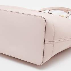 Pre Owned Michael Kors Light Pink Saffiano Leather Jet Set Shopper Tote