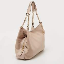 Pre Owned Michael Kors Light Pink Leather Lillie Shoulder Bag