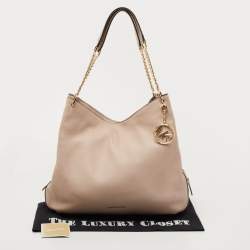 Pre Owned Michael Kors Light Pink Leather Lillie Shoulder Bag