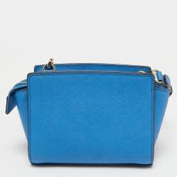 مملوكة مسبقًا Michael Kors Light Blue Leather Mini Selma Crossbody Bag