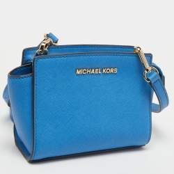 مملوكة مسبقًا Michael Kors Light Blue Leather Mini Selma Crossbody Bag