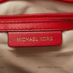 Michael Kors Red Faux Leather Perforated front Pocket Backpack