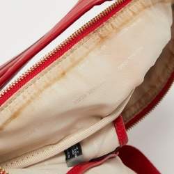 Michael Kors Red Faux Leather Perforated front Pocket Backpack