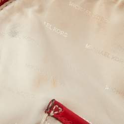 Michael Kors Red Faux Leather Perforated front Pocket Backpack