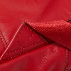 Michael Kors Red Faux Leather Perforated front Pocket Backpack