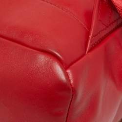 Michael Kors Red Faux Leather Perforated front Pocket Backpack