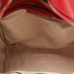 Michael Kors Red Faux Leather Perforated front Pocket Backpack
