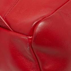 Michael Kors Red Faux Leather Perforated front Pocket Backpack
