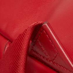 Michael Kors Red Faux Leather Perforated front Pocket Backpack