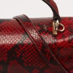 Pre Owned Michael Kors Tri Color Python Embossed and Leather Sloan Top Handle Bag