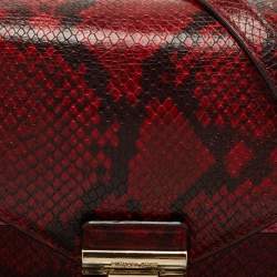 Pre Owned Michael Kors Tri Color Python Embossed and Leather Sloan Top Handle Bag