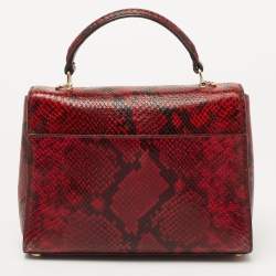 Pre Owned Michael Kors Tri Color Python Embossed and Leather Sloan Top Handle Bag