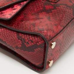 Pre Owned Michael Kors Tri Color Python Embossed and Leather Sloan Top Handle Bag