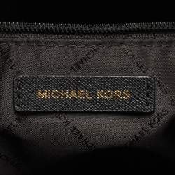 Pre Owned حقيبة يد توتس مايكل مايكل كورس جيت سيت جلد سافيانو أسود بسحاب علوي متوسطة