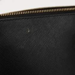 Pre Owned حقيبة يد توتس مايكل مايكل كورس جيت سيت جلد سافيانو أسود بسحاب علوي متوسطة