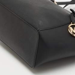 Pre Owned حقيبة يد توتس مايكل مايكل كورس جيت سيت جلد سافيانو أسود بسحاب علوي متوسطة