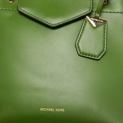 Pre Owned Michael Kors Green Leather Blakely Tote